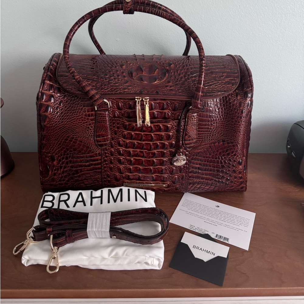 Brahmin Talulla Weekender Bag in Pecan HTF Discontinued Item